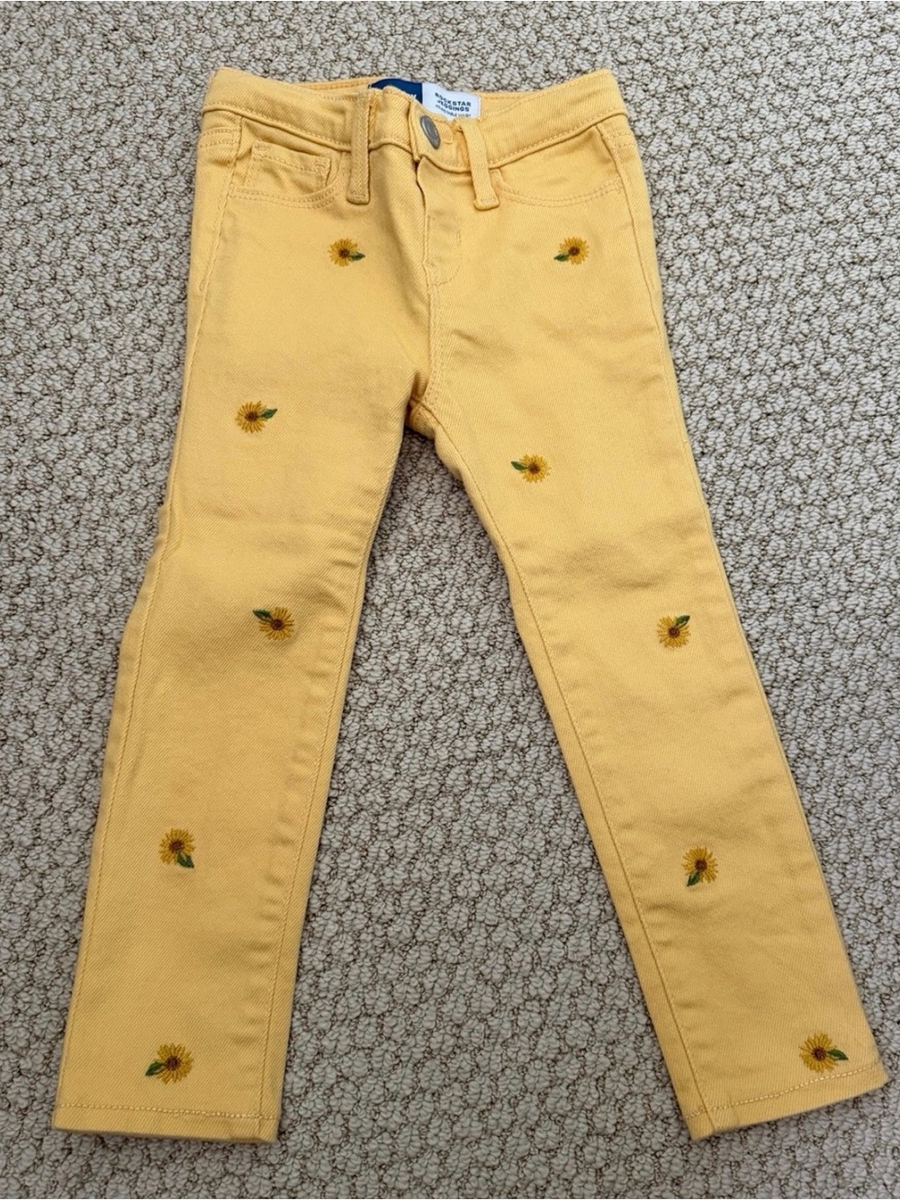 Old Navy Yellow Sunflower Embroidered Jeans